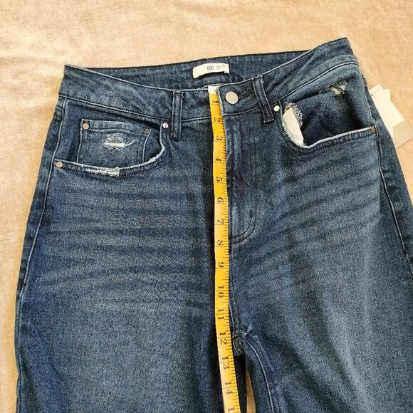 BP Wide Leg High Waisted Dark Wash Distressed Jeans NWT Size 28 - Picture 7 of 8